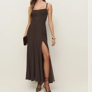 Reformation Eridania Dress in Mole